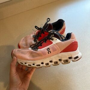 On Running Women's Athletic Shoes - Red and White